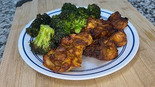 LOW CALORIE AirFryer Chicken Thigh Recipe Healthy Juicy amp Delicious Air Fryer Chicken Broccoli [upl. by Delinda805]