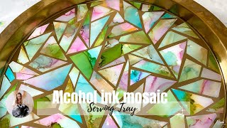 Alcohol Ink Mosaics tile amp Resin Serving Tray [upl. by Enelra228]