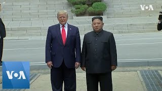 Trump Meets Kim at DMZ Crosses Into North Korea [upl. by Hekker906]