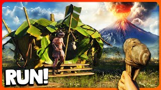 VOLCANO vs VILLAGE Can We Survive EXTINCTION in NEW Tribe Primitive Builder Full Game [upl. by Hattie441]