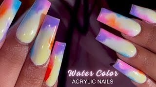 NAILEDBYRII  Water Color Nail Design  The Perfect Easter Nails  Acrylic Nails For Spring [upl. by Assela]