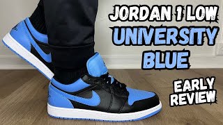 EARLY REVIEW Jordan 1 Low University Blue Review amp On Feet [upl. by Donica]