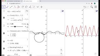 Curvature and Osculating Circle for a Function in GeoGebra [upl. by Direj]