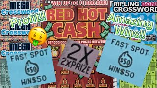 Big Win Profit Red Hot Cash Mega amp Tripling Crosswords [upl. by Fanchette299]