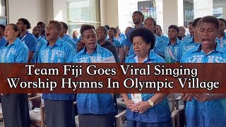 Team Fiji Goes Viral Singing Worship Hymns in Olympic Village So Beautiful [upl. by Atnas]