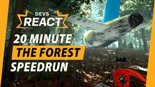 The Forest Developers React to 20 Minute Speedrun Endnight [upl. by Alaecim]