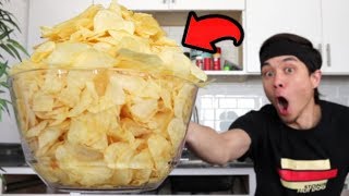 Potato Chip Challenge 4 Large Bags PAINFUL [upl. by Nodnol]