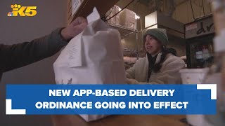 Seattles new appbased delivery ordinance goes into effect Saturday [upl. by Adamis421]