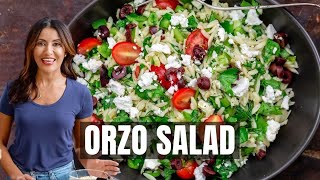 Easy 20 Minute Mediterranean Orzo Salad [upl. by Inerney652]