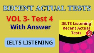 IETLS Listening Recent Actual Tests  Vol 3  Test 4 with Answer [upl. by Elden]