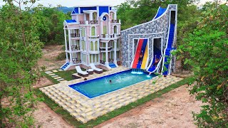 Full VideosBuild Creative Modern Water Slide Park ampUnderground Swimming Pool With Beautiful Villa [upl. by Hermon]