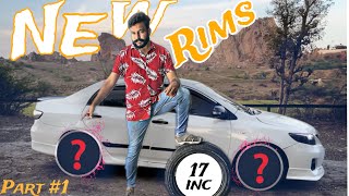 New rims for Toyota Corolla E140 part1 or creative Hamza k choty fan mil gy car modified [upl. by Nole553]