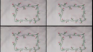 Hand embroidery flower bouquet botanical flower design stitching tutorial rose bordsewing [upl. by Ardine]