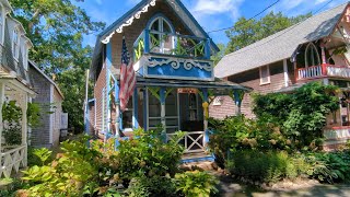 Ginger Bread Cottages of Marthas vineyard  touring Oak Bluffs Campground [upl. by Esilenna826]