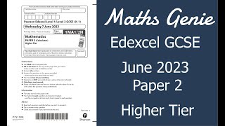 Edexcel Higher Paper 2 June 2023 Exam Walkthrough [upl. by Esilana]