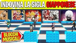 INDOVINA la SIGLA degli ANIME GIAPPONESI con i BLOCCHI MUSICALI  Fortnite ITA [upl. by Lennej]