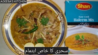 Shan Haleem Mix Recipe  Sehri Special Easy and Quick Recipe  By Adeeba Fraz [upl. by Orferd]