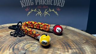 Paracord Double mini original billiard ball keychain making video paracordkeychains colorful diy [upl. by Orvas308]