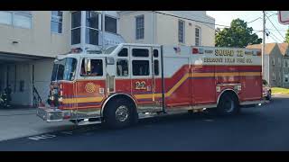 Belmont Hills Fire Company Ladder 22 and Squad 22 Responding and Returning 9224 [upl. by Narad]