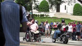 Marine and Wounded Veteran salute during Rolling Thunder [upl. by Accisej486]