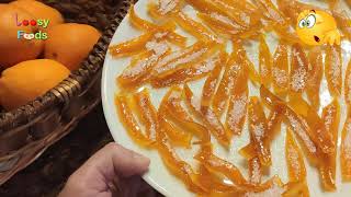 How To Make Candied Orange Peels  Candied Orange Peel Recipe [upl. by Enelhtak]