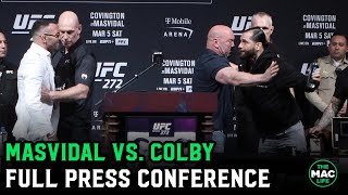 Colby Covington vs Jorge Masvidal Press Conference quotKeep mentioning my kids broquot [upl. by Enelcaj]