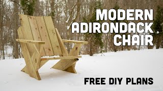 Easy Modern Adirondack Chair  FREE PLANS [upl. by Otsuj]