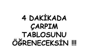 4 Dakikada Çarpım Tablosunu Öğrenelim Çarpım tablosu bilmeyen öğrenci kalmasın [upl. by Ahsieuqal]