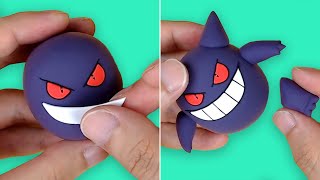 Sculpting Gengar GhostPoison Pokémon easily in clay [upl. by Bernadine993]