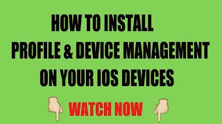 How To Install Profile And Device Management On iOS Devices mdm [upl. by Olumor]