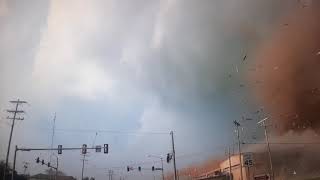 CLOSE TORNADO TEARS THROUGH TOWN Madill Oklahoma 42220 [upl. by Sukhum609]