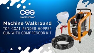 Top Coat Render Hopper Gun with Compressor Spray Kit [upl. by Remde461]