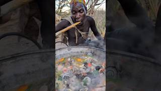 African tribe old man filing very tasty africa cooking food [upl. by Sualokcin]