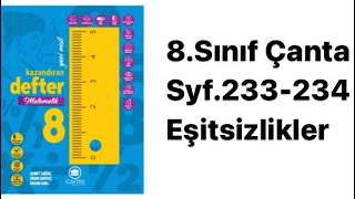 8SINIF ÇANTA DEFTER S233234 EŞİTSİZLİKLER [upl. by Estevan]