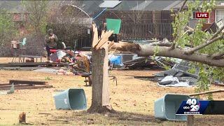 Possible small tornado damages homes in Prairie Grove [upl. by Enoryt]