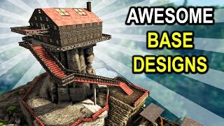 ARK BASE SHOWCASES On Ragnarok Ark Survival Evolved Base Designs [upl. by Elocan]