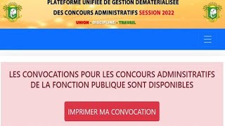 Concours Administratifs Fonction Publique  Calendrier De Composition Connu  Impression Convocation [upl. by Bedell]