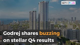 Godrej Properties Shares Up On The Back Of Stellar Q4 Results  Godrej Properties News [upl. by Suolkcin]