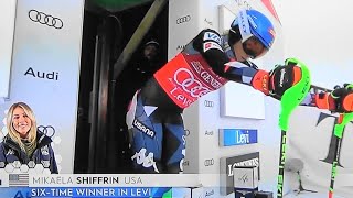 Mikaela Shiffrin  Slalom  Levi  RUN 1  2023 [upl. by Banky]