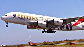 Emirates Airbus A380 Takeoff from LCA  PSG FC Special Livery  DIVERTED  Close Views [upl. by Benildis]