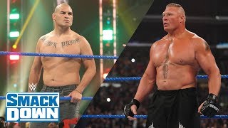 CAIN VELASQUEZ LLEGA A WWE Y ATACA A BROCK LESNAR  FRIDAY NIGHT SMACKDOWN 41019 EN ESPAÑOL [upl. by Buffo]