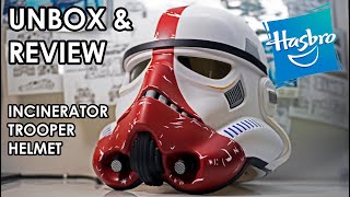 Star Wars The Mandalorian Incinerator Trooper Helmet Black Series by Hasbro Unbox amp Review [upl. by Eelloh]