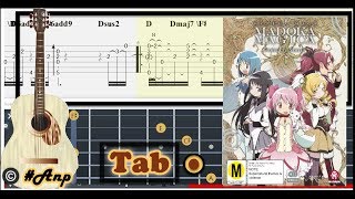 Guitar Tab  Symposium Magarum Puella Magi Madoka Magica OST Fingerstyle Tutorial Anp [upl. by Eugenle911]