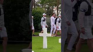 The Olympic torch passes through Normandy American Cemetery shorts [upl. by Tannie]