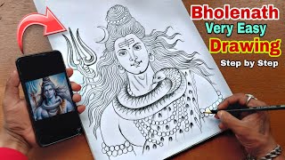 How to draw Lord Shiva  Easy drawing of lord Lord Mahadev  Step by step Lord Shiva drawing [upl. by Ditter850]