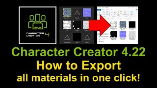 Character Creator 4  How to export all Material in one click  Tutorial [upl. by Park]