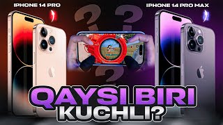 IPHONE 14 PRO VA IPHONE 14 PRO MAX QAYSI BIRI KUCHLI [upl. by Ybocaj]