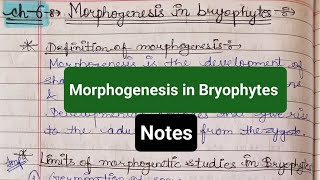 Morphogenesis in Bryophytes  Limits NOTES Botany easynotes hpu msc priyathakur YouTube [upl. by Thinia]