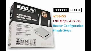 TOTOLINK A2004NS Gigabit AC 1200 Mbps Wireless Router Configuration [upl. by Anse]