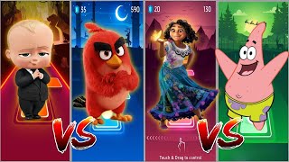 Boss Baby 🆚 Angry Birds 🆚 Encanto 🆚 SpongeBob  Tiles Hop EDM Rush🎶 Who Is Best [upl. by Kunin]